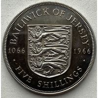Джерси 5 шиллингов 1966 г. 900 лет битве при Гастингсе. Пруф