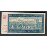 Чехословакия Богемия и Моравия 100 крон 1940 года. Без перфорации. Тип Р-6. Состояние XF-