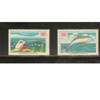 Турция-1993 ,(Мих.3002-3003)  **  Морская  Фауна,(полная серия)