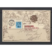 Барбадос 1979** Неизданная почтовая марка Голубой Шиллинг Барбадоса колониального типа с рисунком "Сидящая Британия", 100 лет смерти Сэра Роуленда Хилла Блок