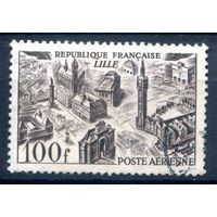 Франция - 1949/50г. - архитектура, авиапочта, 100 fr - 1 марка - гашёная [Mi 861]. #2-Fr-61-A-2