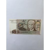 Бразилия. 10 крузадо. 1987 год. А0664098847А. UNC