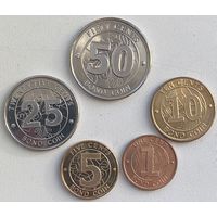 Зимбабве 1, 5, 10, 25, 50 центов 2014 г. Набор 5 монет
