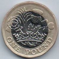 1 фунт 2016 Великобритания