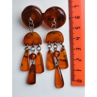 Брошь янтарная