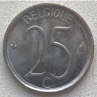 Бельгия 25 сантимов 1969 г. Надпись на французском Belgique