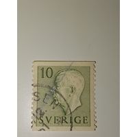 Марка Швеция 1951 год с изображением короля Густава VI Адольфа.