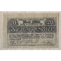 Нотгельды Австрия Бад Ишль 20 геллеров 1920 год.