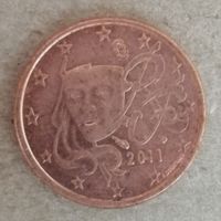 Франция 1 евроцент, 2011 г., KM# 1282
