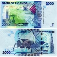 Уганда 2000 шиллингов 2022  год UNC