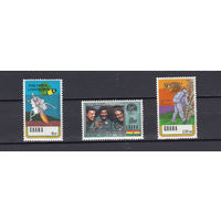 Космос. Гана. 1970. 3 марки с надпечатками. Michel N 405,406,408 (20,0 е)