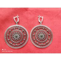 Серёжки с камнем,Серебро,Красивые!!!