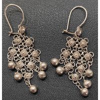 Серьги серебряные. 925. Винтаж.
