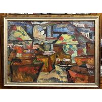 Малишевский А.А;1968г."В цеху на Тракторном"50х70 см;к/м