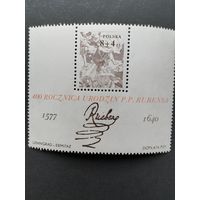 Польша 1977 Блок Mi.67 с маркой "400 лет со дня рождения Петера Пауля Рубенса" (чистый**) Mi.2501 каталог 2.50 евро
