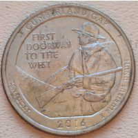 США 25 центов (квотер) 2016 P Cumberland Gap Kentucky