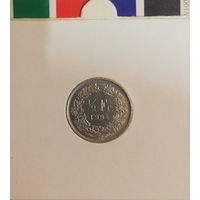 Швейцария 1/2 франка 1994  в холдере