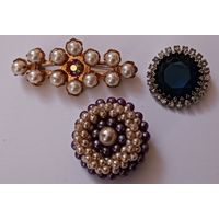 Три красивые брошки времён СССР. Все лоты с 1 рубля!