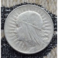 Польша 5 злотых 1934 года. Ядвига. Буква монетного двора. Серебро.