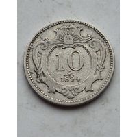 10 геллеров 1894 года. Австро-Венгрия. 45205