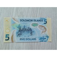 Соломоновы острова 5 полимер UNC с рубля