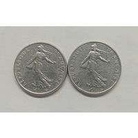 Франция 1/2 франка, 1965 год.1976 год