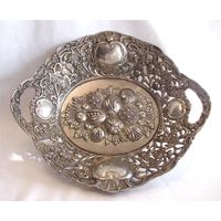 Конфетница Фруктовница 31 х 27 Фрукты Серебрение 02