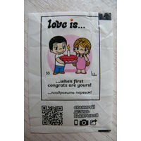 Вкладыш, жевательная конфета, Love is ... Любовь это ... (цена за 1 шт.) номер 55.