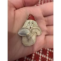 Винтажный детский значок ГНОМИК С ГРИБАМИ