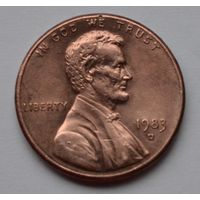 США, 1 цент  1983 г. D