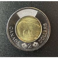 Канада 2 доллара 2022 Черный доллар Чествование Королевы Елизаветы II. Медведь UNC