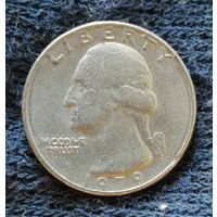 США 1/4 доллара, 1979 Вашингтонский Квотер Без отметки МД, KM# 164а