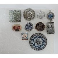 Знаки "Биатлон" СССР - 10 шт. Алюминий.