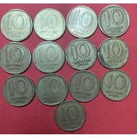 Израиль, 10 агорот, 13шт. все разных лет