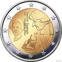 2 евро 2011 Нидерланды Похвала глупости UNC из ролла