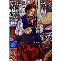 Открытка чистая 10х15 см. Художница Елена Буторина. Клубочки.