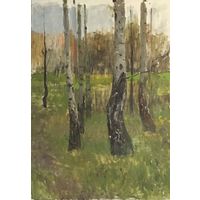 Азгур Г.Г.99/68,5см;"Березовая роща",1965 г.Х/М. р.68,5х99 см