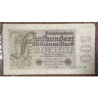 Банкнота 500 миллионов марок 1923 год. Веймарская республика.