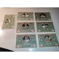 Нотгельды номиналом 50 пфениннгов , 1921 года, город Ротенбург-об-дер-Таубер, Германия.