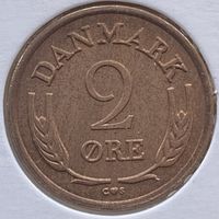 Дания 2 эре 1966 г. Бронза. В холдере