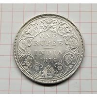Британская Индия 1876г 1 рупия.
