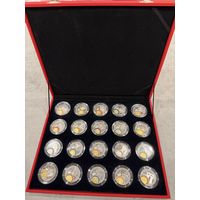 Набор Серебряных Медалей Серии 70 ЛЕТ со дня ВЕЛИКОЙ ПОБЕДЫ. С сертификатами.  СЕРЕБРО. 999:пр. ПРУФ.