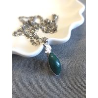 Кулон зеленый Винтажный ретро (не камень)