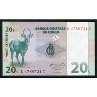 Конго 20 сантимов 1997 года. P83. Серия C. UNC