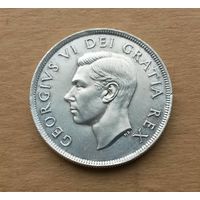 Канада, доллар 1949 г., серебро 0.800, вхождение Ньюфаундленда в состав Канады