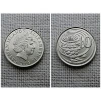 Каймановы острова 10 центов 2005/черепаха