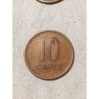 10 центов Литва 1991 год толстые буквы
