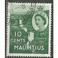 Маврикий. Королева Елизавета II. Водопад. 1953г. Mi#247.