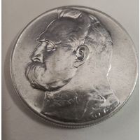 10 злотых 1936  год.  Польша, Пилсудский.