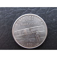 1\4 доллара,2001 Северная Каролина. США.